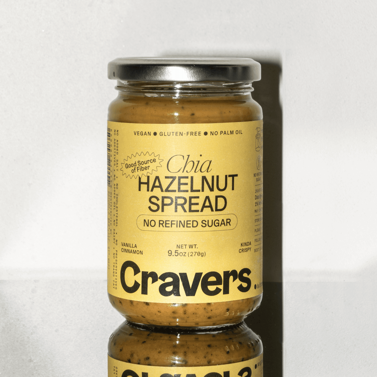 BAROFARM CRAVERS Pâte à Tartiner Chia-Noisette 70% Noisettes 270g